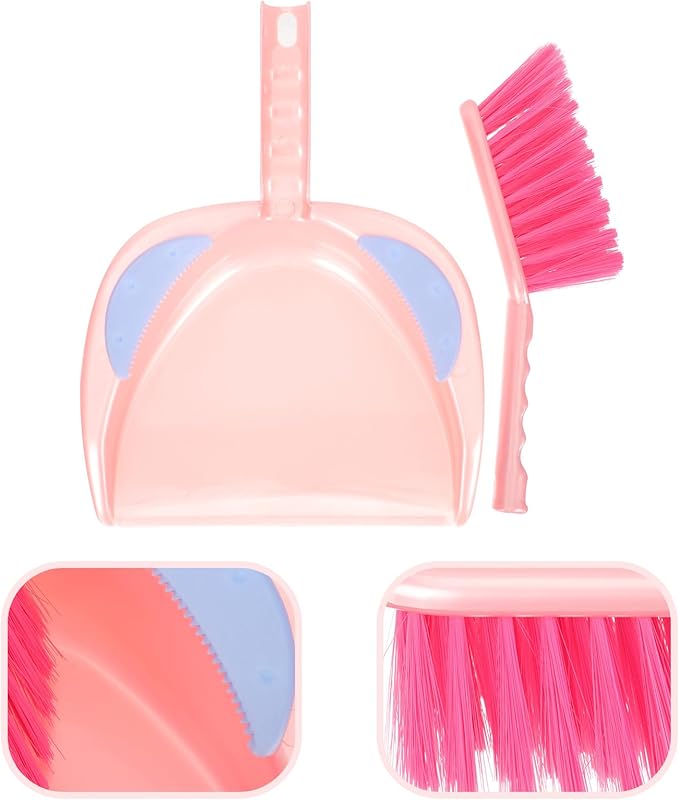 TOYANDONA Mini Portable Dustpan and Hand Brush Set, Red Small Table Cleaning Broom for Household and Pet Hair, Multi-Function Compact Sweeping Accessory for Home and Office Use