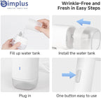 SIMPLUS Travel Steamer for Clothes, Portable Handheld Garment Steamer for Clothing, 10s Fast Heat Up, 170ml Water Tank with Measuring Cup, Small Foldable Fabric Wrinkle Remover for Home, White