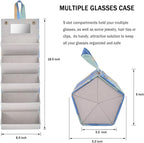 Kenpal Sunglasses Storage Organizer Holder Foldable Travel Case with 5 Slot Compartments for Multiple Glasses