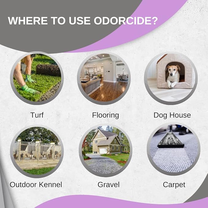 ODORMED Odor Eliminator Concentrate – Pet Odor Eliminator for Strong Odor on Floors, Walls, Cages & More – All-Purpose Carpet Deodorizer w/Safe, Non-Enzymatic Formula (1 Gal, French Lavender Vanilla)