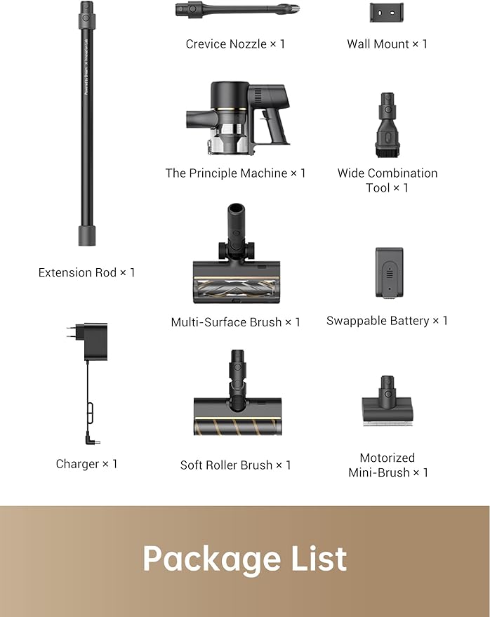 DREAME R10 Pro Cordless Vacuum Cleaner for Home, 6-in-1 Cordless Stick Vacuum Rechargeable, 65Mins Runtime, Powerful Suction, Wireless Vacuum Cleaner for Hardwood Floor, Carpet, Tile, Pet Hair, Black