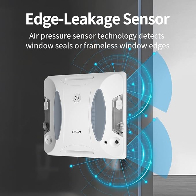 FMART Window Cleaner Robot Double-Sided Spray Water, 3800Pa Strong Suction Smart Window Cleaning Robot, APP&Remote Control Robot Suitable for Outdoor/Indoor High Rise Windows