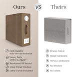 2 Pack Bed Sheet Organizer and Storage, Foldable Storage Organizer for Linen Closet with Viewing Window & Label for Bedding Sheets & Blankets (Queen & King Size) Taupe