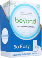 Beyond Laundry Detergent Strips [12 packs of 32 strips] - Free & Clear - Eco-friendly, Hypoallergenic. Travel friendly. Dissolvable Strips
