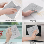 6 - Pack Swedish Kitchen Dish Cloths - Reusable Paper Towels for Counters & Dishes - Eco Friendly Cellulose Sponge Cloth - Assorted (Grey Flower)
