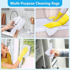 GLIMGLINT White Microfiber Cleaning Cloth, 100 Pack Cleaning Rags, Lint-Free, Ultra Absorbent Reusable Paper Towels for Home, Kitchen, Car, Garage or Shop, Dish Rags, 11" x 9"