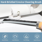 4-piece set Crevice Cleaning Brush - Multifunctional Hard Bristle Cleaning Brush for Bathroom, Kitchen, Car, Window, Faucet, Toilet & Grout - Durable Household Cleaning Tools Essentials (Black)