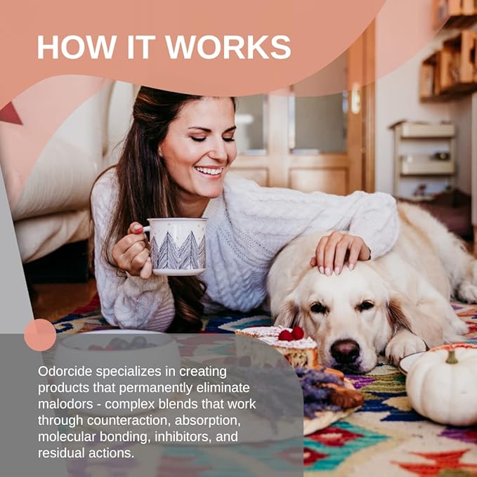 ODORMED Odor Eliminator Concentrate – Pet Odor Eliminator for Strong Odor on Floors, Walls, Cages & More – All-Purpose Carpet Deodorizer w/Safe, Non-Enzymatic Formula (1 Gal, Fresh Peach Blossom)