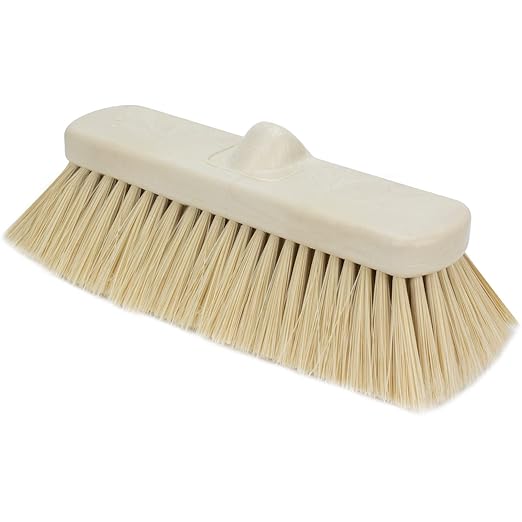 SPARTA 41278EC25 Flo-Thru Plastic Wall Scrub Brush, Equipment Brush With Soft Nylex Bristles For Industrial Kitchens, Hospitals, Commercial Cleaning, 4 Inches, Tan