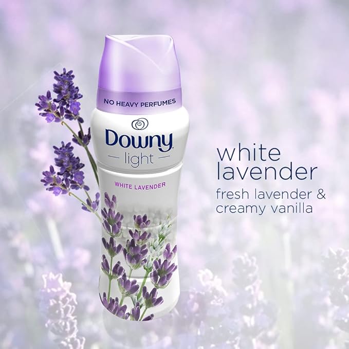 Downy Light Laundry Scent Booster Beads, White Lavender Scent, 18.2 OZ, In-wash fabric beads designed to be gentle with a light boost of scent, No Heavy Perfumes