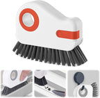 2 in 1 Groove Cleaning Brush, Window Track Cleaning Tools, Multifunction Window Track Cleaner with Hard Bristle and Hidden Scraper, Crevice Brush for Sliding Door Track, Window Seal, Sill (Orange)