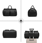 seyfocnia Convertible Travel Garment Bag,Carry on Garment Duffel Bag for Men Women - 2 in 1 Hanging Suitcase Suit Business Travel Bag
