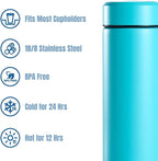 PARACITY Insulated Water Bottle, 15 oz Stainless Steel Water Bottles for Double Wall Vacuum Hot Drinks, Metal Water Bottle Keeps Hot for 12 Hrs, Cold for 24 Hrs, for Coffee, Tea (light blue)