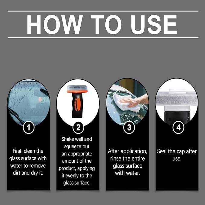 Glass Emulsion Cleaner,Q4 Glass Guard,Window Cleaner,Glass Handle Oil Film Remover Lotion,Car Windshield Oil Film Remover,Removes Oilfilm & Smudges (1PCS)