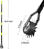 Wheel Rotary Lawn Edger - Manual Grass Edger with Long Handle (66.9 Inch), Adjustable for Landscaping, Garden, Yard