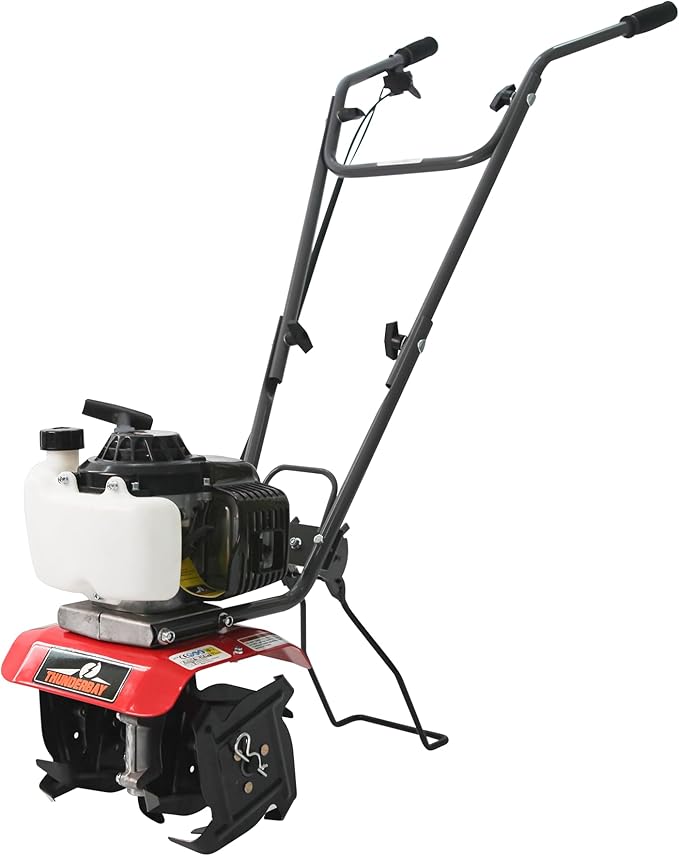 Thunderbay Cultivator 4Cycle 40cc Gas Powered Tiller w/Adjustable 4 Steel Tines Small Rototiller