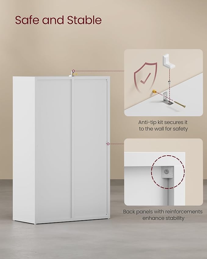 VASAGLE Bookcase, Bookshelf with 5 Compartments, Freestanding Shelves and Cube Organizer, Display Shelf for Small Spaces, for Living Room, Bedroom, and Home Office, White ULBC25WT