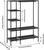 Dttwacoyh Portable Closets for Hanging Clothes, Clothing Rack with Shelves,Easy to Assembly,Suitable for Cloakroom,Bedroom,Living Room,etc.Black
