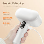 Mosthink Fabric Shaver, 2-In-1 Electric Lint Shaver & Brush, Dual-Head Lint Remover for Clothes Couch Furniture | 3-Speed Fuzz & Pilling Remover | Sweater Shaver with LED Display | Type-C Rechargeable