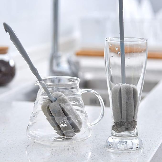 Brush Bottle 2 Pack 1 Long 1 Short Cleaning Brush Wine Glass Sponge 2 Pack Traceless Hook