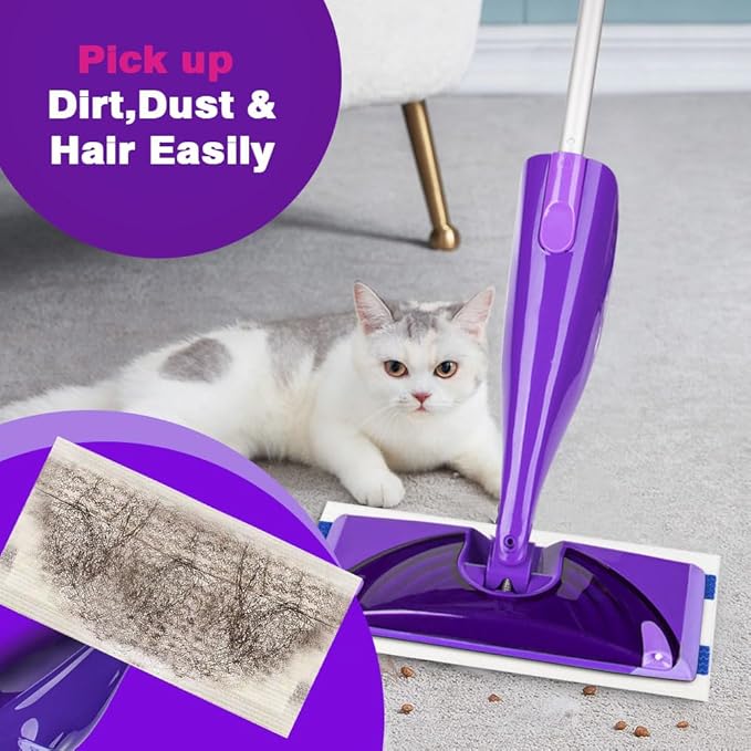 HOMEXCEL Multi-Layer Dry Floor Mop Pads Compatible with Swiffer WetJet-All Purpose Multi Surface Floor Cleaner Spray Mop Pads Refills for Hardwood Floor,32 Count