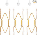 3 Pack Plate Hangers for The Wall, Suitable for 4-5 inch Art Plate, Stainless Steel Invisible Heavy Duty Wire Plate Holder with Wall Hooks, Plate Hangers for Displaying Plates, Platter, Dish, Gold