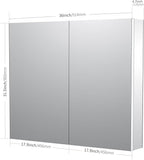 Sunrosa Medicine Cabinet with Mirror, 36" W x 31.5" H, 2 Symmetrical Doors, Wall-Mounted & Recessed Bathroom Medicine Cabinet with Tempered Glass Mirror