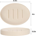 Soap Dish Bathroom Resin Bar Soap Holder for Shower Soap Tray for Kitchen Sink 2 Pack(Cream)
