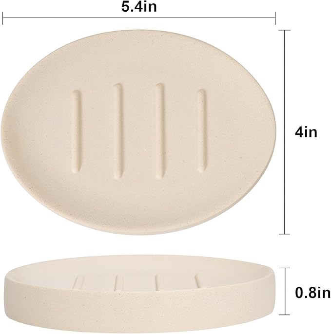 Soap Dish Bathroom Resin Bar Soap Holder for Shower Soap Tray for Kitchen Sink 2 Pack(Cream)