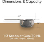 Color Up ⅓ Cup Pet Food Scoop – Stainless Steel Dog Food Scoop Cup – Rust-Resistant, Durable Measuring Scoop for Dogs, Cats, Birds & Rabbits – Ideal for Dry Food & Treats