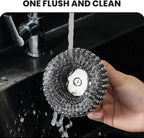 Steel Wool Scrubber with Handle, Upgrade Heavy Duty Stainless Steel Dish Scrubber for Cleaning Dishes, Iron Pots, Stoves, Kitchen Sink (4 pcs)