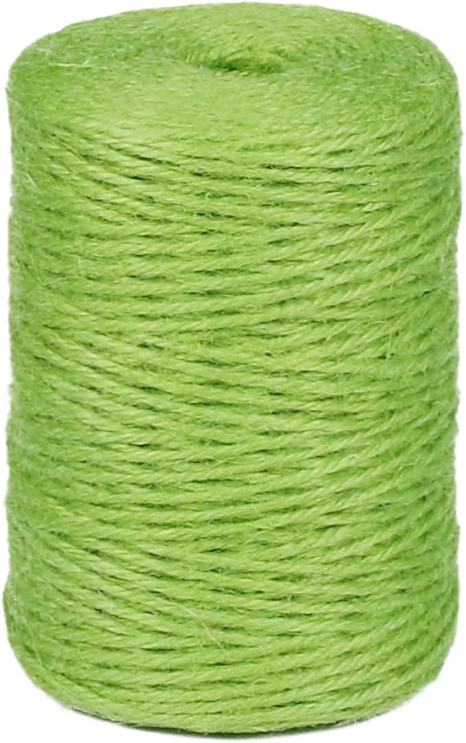 2mm 600ft Colored Natural Jute Twine String for Gift Wrapping Craft Baker Plant Christmas Ribbon Twine Handmade Arts Decoration Thin Packing String Home Decor