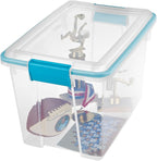 Sterilite 6-Pack Gasket Box, Weather-Resistant Storage Bins with Latching Lids, 20 Quart - Heavy-Duty Organizing Containers for Closet, Bathroom, and Office