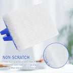 YoleShy Shower Scrubber Non-Scratch Bathtub Scrubber Heavy Duty Scrub Pad with Handle for Bathroom Tile Bathtubs Shower Tile Sink Pool Tile Spas (Blue)