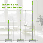 2-in-1 Window Squeegee with 30"-59" Stainless Steel Adjustable Handle - Glass Cleaner for Shower Doors, Car Windshield & High Outdoor Windows