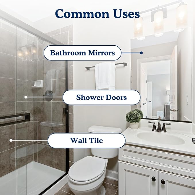 spotLESS MATERIALS Glass & Mirror Protective Coating - Easy-Clean, Stain-Resistant, Anti-Residue Barrier for Bathroom Surfaces