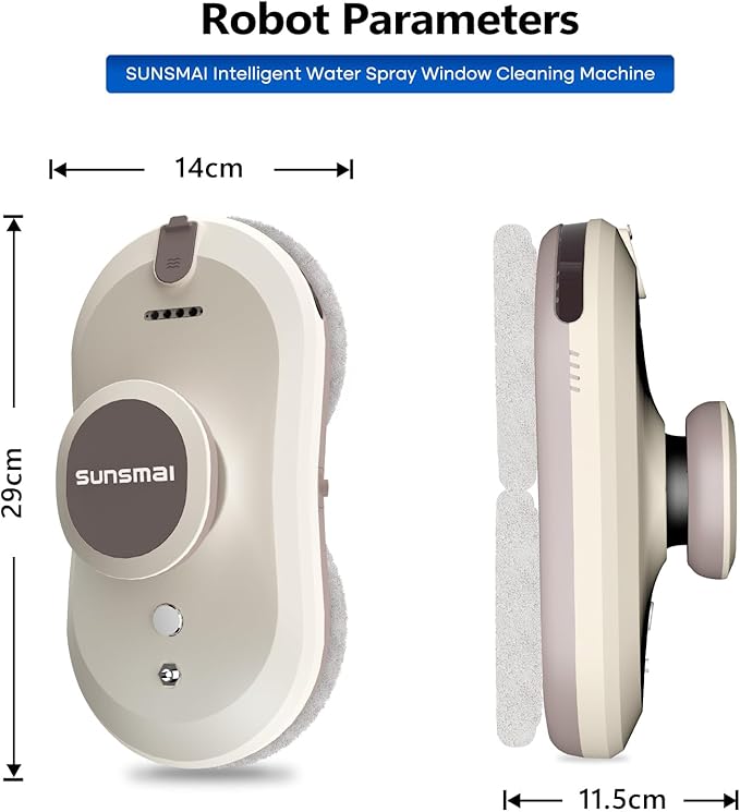 Automatic Window Cleaning Robot with 2800PA Suction, Intelligent Edge Detection 3.0 Path Planning, Water Spray, and Remote Control - Electric Window Cleaner Rotot for Effortless Cleaning