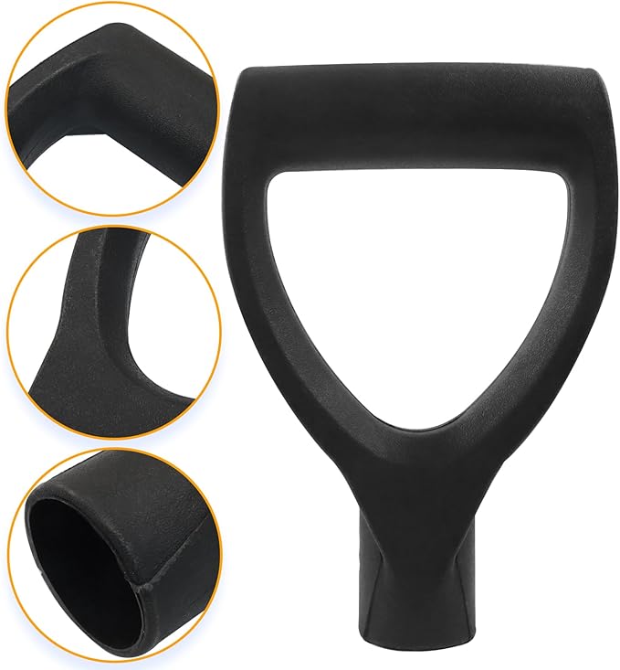 Shovel D Grip Handle, 32mm Inner Diameter Plastic Spade Handle for Digging Raking Tools(Black)