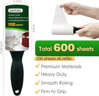 Lint Rollers for Pet Hair Extra Sticky, 600 Sheets Value Set Lint Roller with 2 Upgraded Handles, 6 Rollers Portable Pet Lint Remover for Clothes, Furniture, Carpet, Dog & Cat Hair Removal