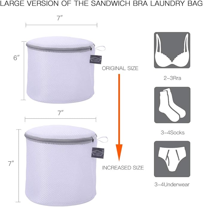 Kimmama Bra Washing Bag for Laundry, Laundry Bags Mesh Wash Bags, Net Washer Sack with Zipper, Lingerie Pouch for Cleaning and Drying Underwear, Delicates, Brassiere, Bralette, Undergarment