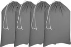 Urban Villa Laundry Bag Canvas|Dirty Clothes Travel Laundry Bag|Machine Washable|Reusable College Hostel Hamper Liner Bag for Garments Delicates Drawstring Closure 4 Pack Grey Color|Size 28X36 Inches
