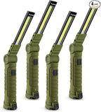 4 Pack Rechargeable LED Work Lights with Magnetic Base and 360° Rotation, 5 Modes for BBQ, Camping, Reading, and Car Repair