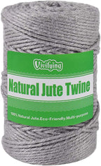 Vivifying 3mm Gray Twine, 328 Feet Strong Jute Rope for Garden, Wrapping, Crafts, Bundling and Decoration