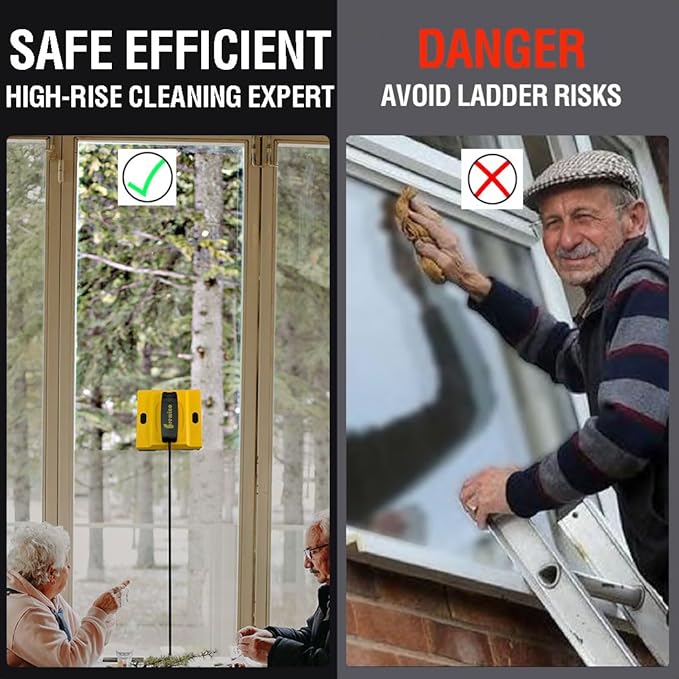 Frewico Window Cleaning Robot, Intelligent Cleaning with 4-Nozzle Wide-Angle Spray Technology, Deep Edge Cleaning, 5600Pa Suction Power