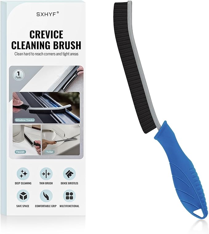 SXhyf Crevice Cleaning Brush - Grout Scrub Brush, House Cleaning Supplies, Gap Cleaning Tools, Home Essentials, Gifts for Women Men, Hard Bristle Crevice Cleaner Brush for Household Use, Bathroom