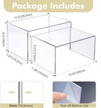 Acrylic Clear Kitchen Rack for Dishes, Spices Jars and Mugs, Kitchen Counter Cabinet Organizer, Clear Spice Rack Shelves, 5mm Thick, 2 Pack