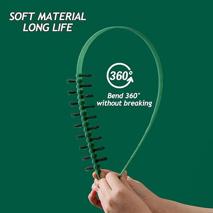 3 Pack Washing Machine Cleaning Brush, Crevice Brush of Drum Washing Machine, Home Essentials Cleaning Brush, Long Coil Brush Washing Machine Brush Stiff Bristle Cleaning Tool (3 Color)