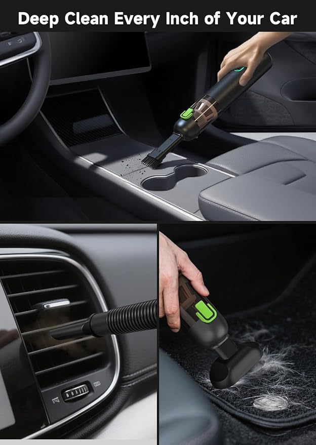 Car Vaccum, Rapair VC28 Handheld Vacuum, 4-in-1 Mini Vacuum Cleaner with 20000pa Suction Power, Rechargeable Vacuum with 3 Suction Modes, Portable Cordless Vacuum for Car, Home, Office Desk, Keyboards