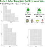 C&AHOME Cube Storage Organizer, 12-Cube Shelves Units, Closet Cabinet, DIY Plastic Modular Book Shelf, Ideal for Bedroom, Living Room, Office, 36.6" L x 12.4" W x 48.4" H Milky UPCS12M