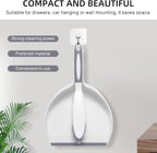 NACENA Dust Pan and Brush Set, Large Hand Broom and Dustpan Set Large Brush and Dustpan Set for Camping Broom and Dustpan Combo for Daily Cleaning Pet Hair Office Home Car, White & Gray